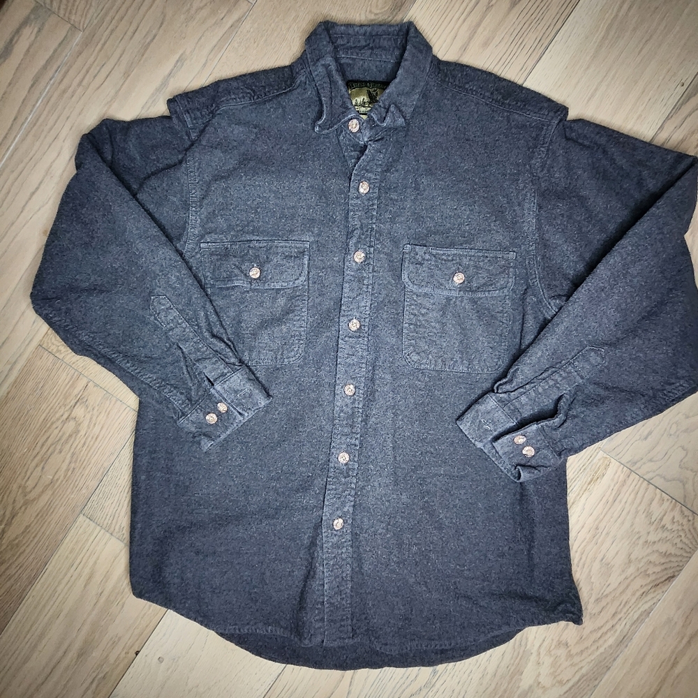 Field & Stream Heavyweight Long Sleeve Navy Top 100% Cotton Large